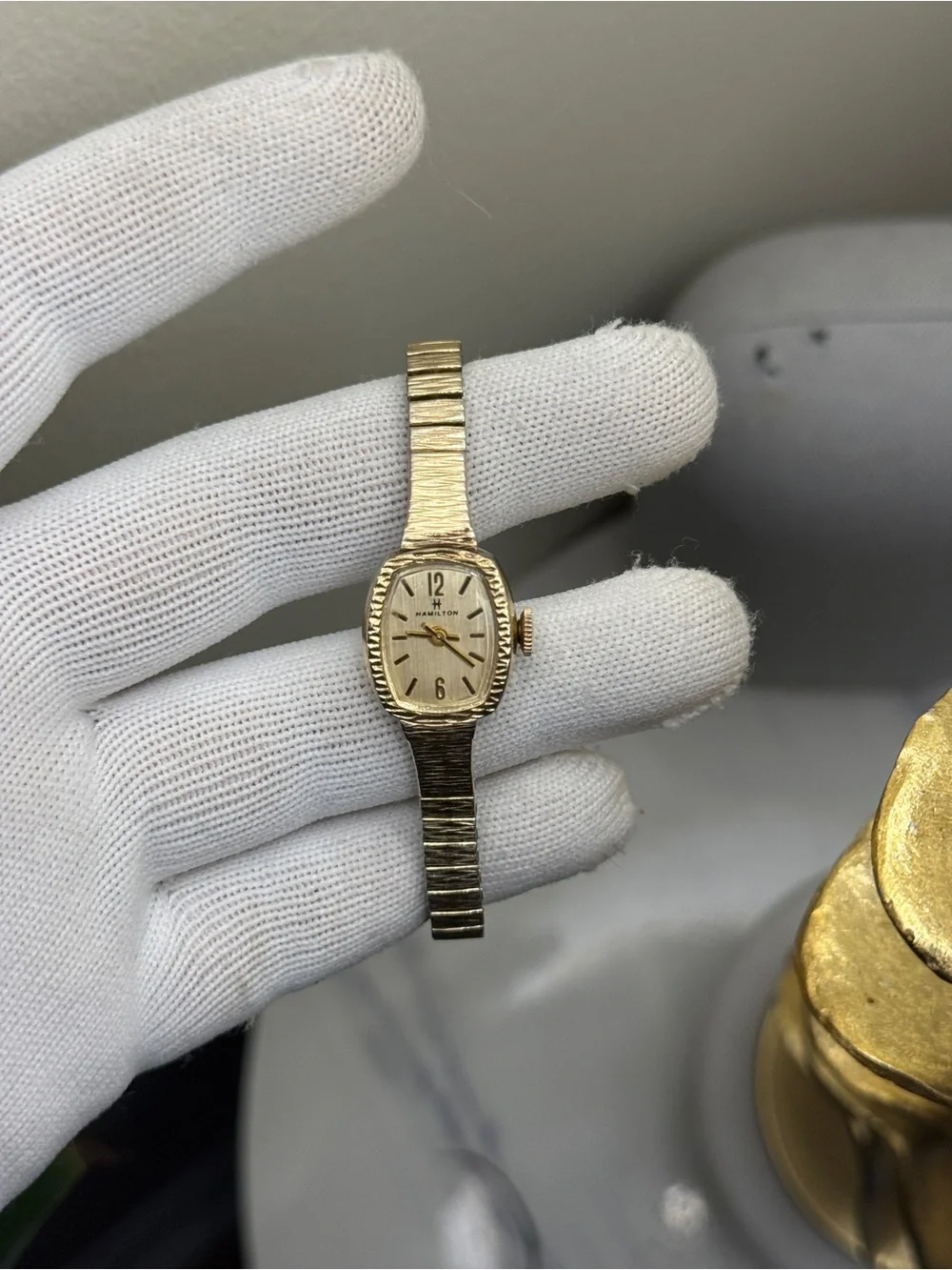 Hamilton Women's Gold-Tone Vintage 10k gold  Watch Rare collection (not working